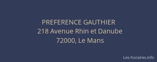 PREFERENCE GAUTHIER