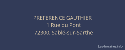 PREFERENCE GAUTHIER