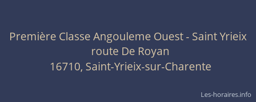 Premi&egrave;re Classe Angouleme Ouest - Saint Yrieix
