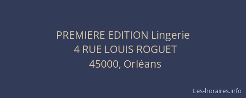 PREMIERE EDITION Lingerie