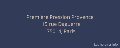 Première Pression Provence