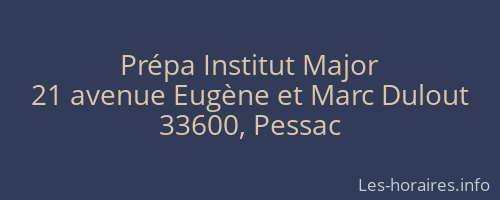 Prépa Institut Major
