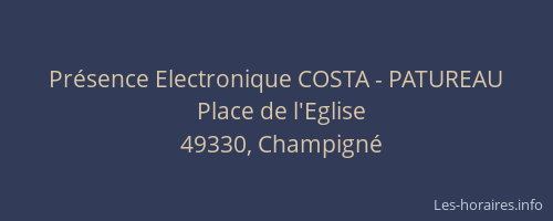 Présence Electronique COSTA - PATUREAU