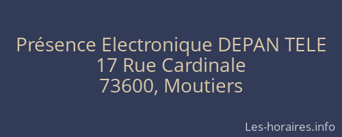 Présence Electronique DEPAN TELE