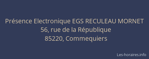 Présence Electronique EGS RECULEAU MORNET