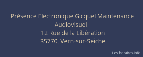 Présence Electronique Gicquel Maintenance Audiovisuel