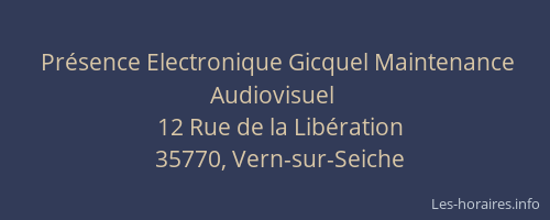 Présence Electronique Gicquel Maintenance Audiovisuel