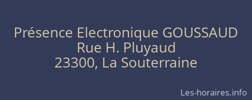 Présence Electronique GOUSSAUD