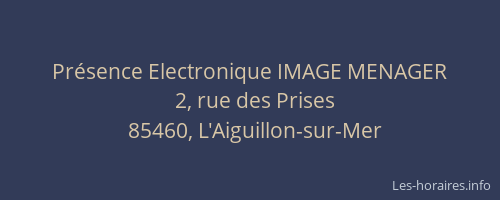 Présence Electronique IMAGE MENAGER