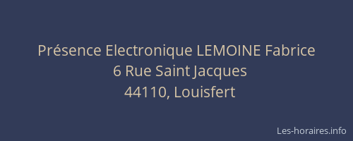 Présence Electronique LEMOINE Fabrice