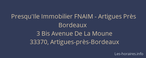Presqu'Ile Immobilier FNAIM - Artigues Pr&egrave;s Bordeaux