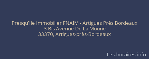 Presqu'Ile Immobilier FNAIM - Artigues Près Bordeaux