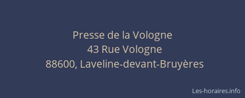 Presse de la Vologne
