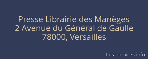 Presse Librairie des Manèges
