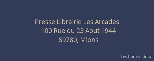 Presse Librairie Les Arcades