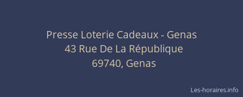 Presse Loterie Cadeaux - Genas