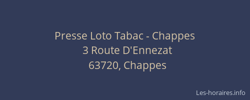 Presse Loto Tabac - Chappes