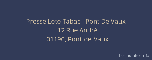 Presse Loto Tabac - Pont De Vaux