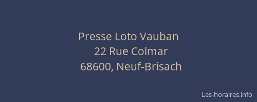 Presse Loto Vauban