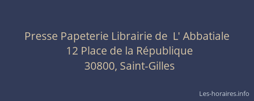 Presse Papeterie Librairie de  L' Abbatiale