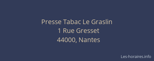 Presse Tabac Le Graslin
