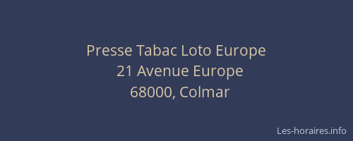 Presse Tabac Loto Europe