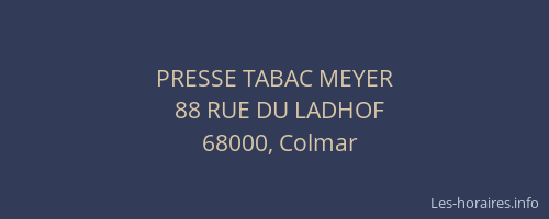 PRESSE TABAC MEYER
