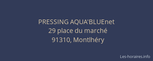 PRESSING AQUA'BLUEnet