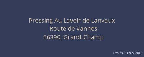 Pressing Au Lavoir de Lanvaux