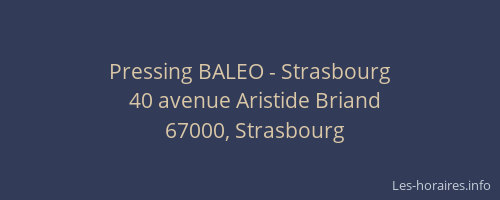 Pressing BALEO - Strasbourg