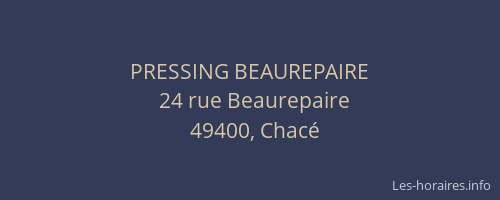 PRESSING BEAUREPAIRE
