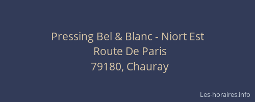 Pressing Bel & Blanc - Niort Est