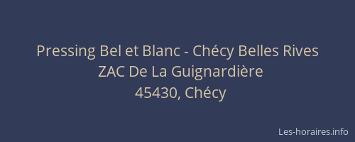 Pressing Bel et Blanc - Chécy Belles Rives