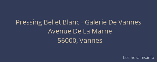 Pressing Bel et Blanc - Galerie De Vannes