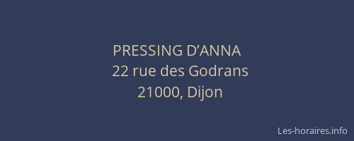 PRESSING D’ANNA