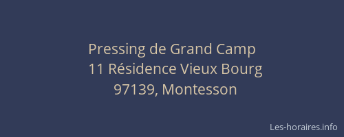 Pressing de Grand Camp