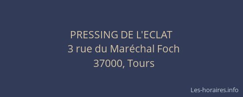 PRESSING DE L'ECLAT