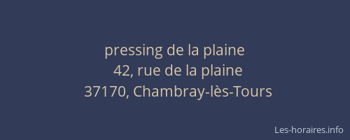 pressing de la plaine