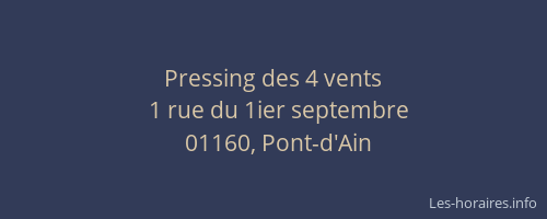 Pressing des 4 vents