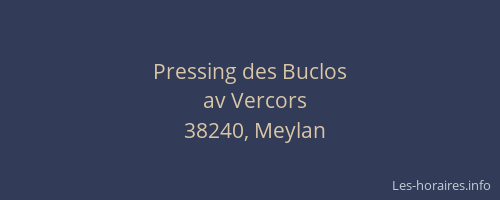 Pressing des Buclos