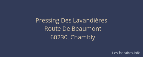 Pressing Des Lavandi&egrave;res