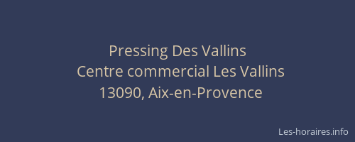 Pressing Des Vallins