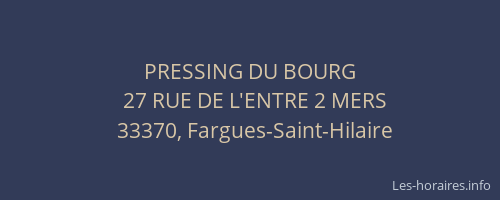 PRESSING DU BOURG