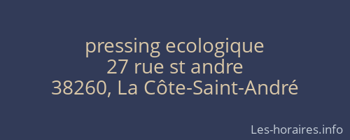 pressing ecologique