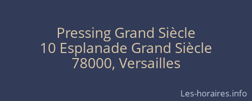 Pressing Grand Siècle