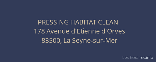 PRESSING HABITAT CLEAN
