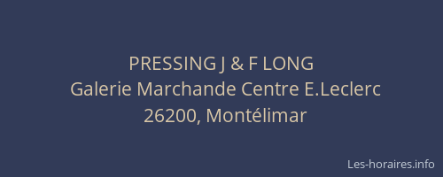 PRESSING J & F LONG