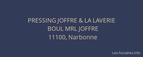 PRESSING JOFFRE & LA LAVERIE