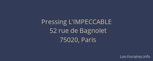 Pressing L'IMPECCABLE