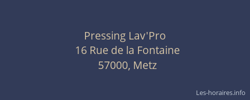 Pressing Lav'Pro